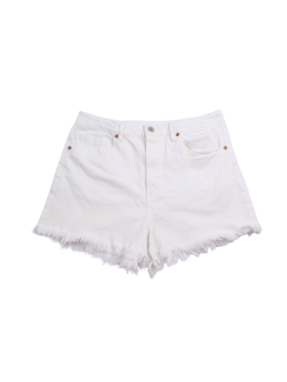 BLANKNYC The Reeve High Rise White Shorts Size 10 Frayed Hem Ribcage